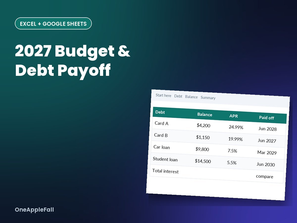 2027 Budget & Debt Payoff Planner