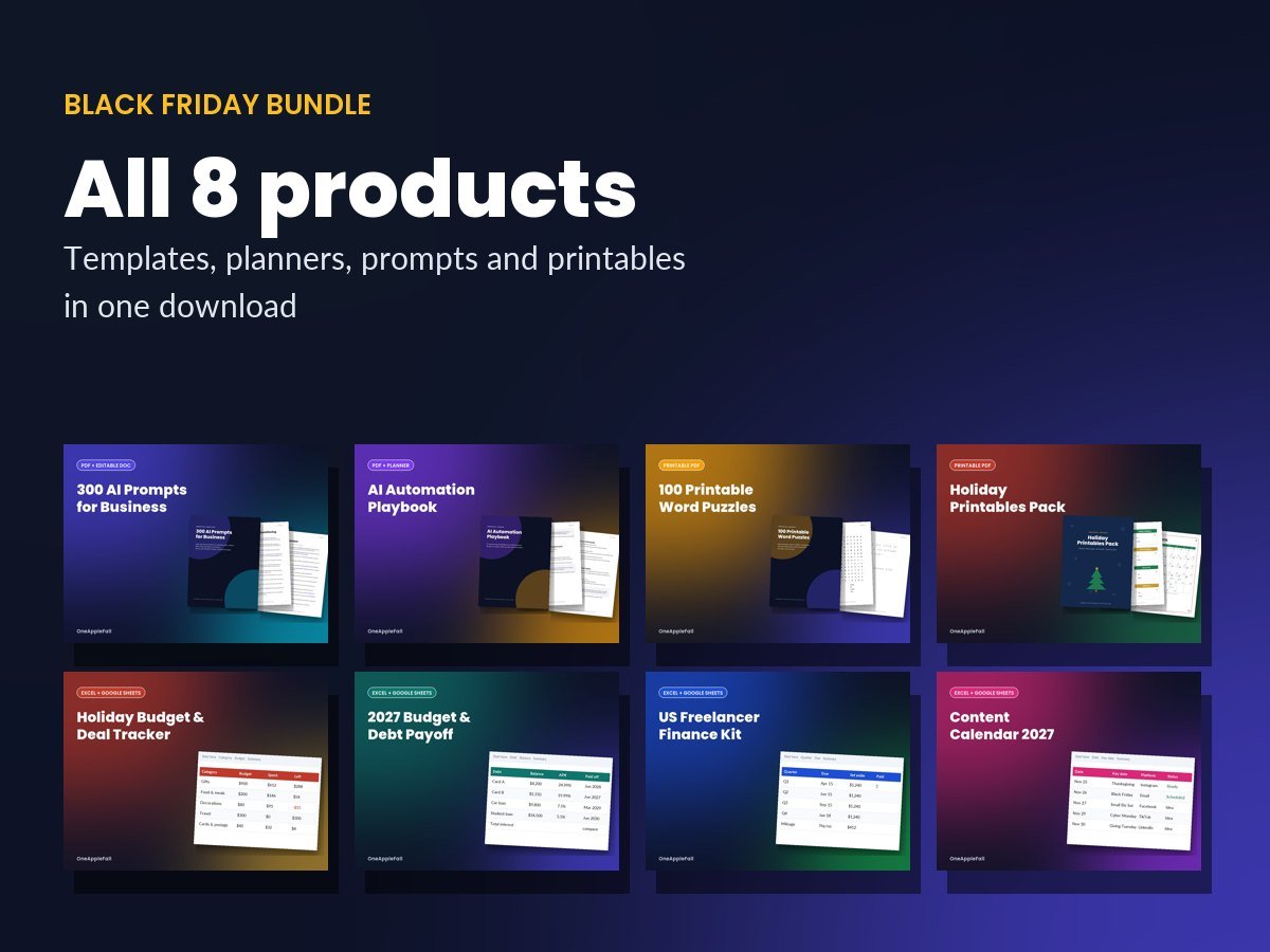 All 8 OneAppleFall digital products