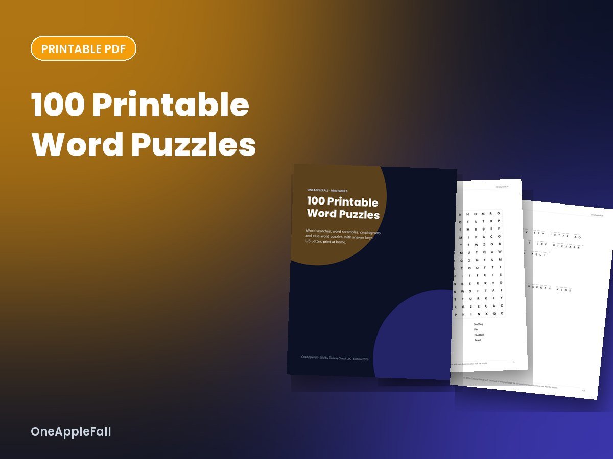 Printable Word Puzzle Book