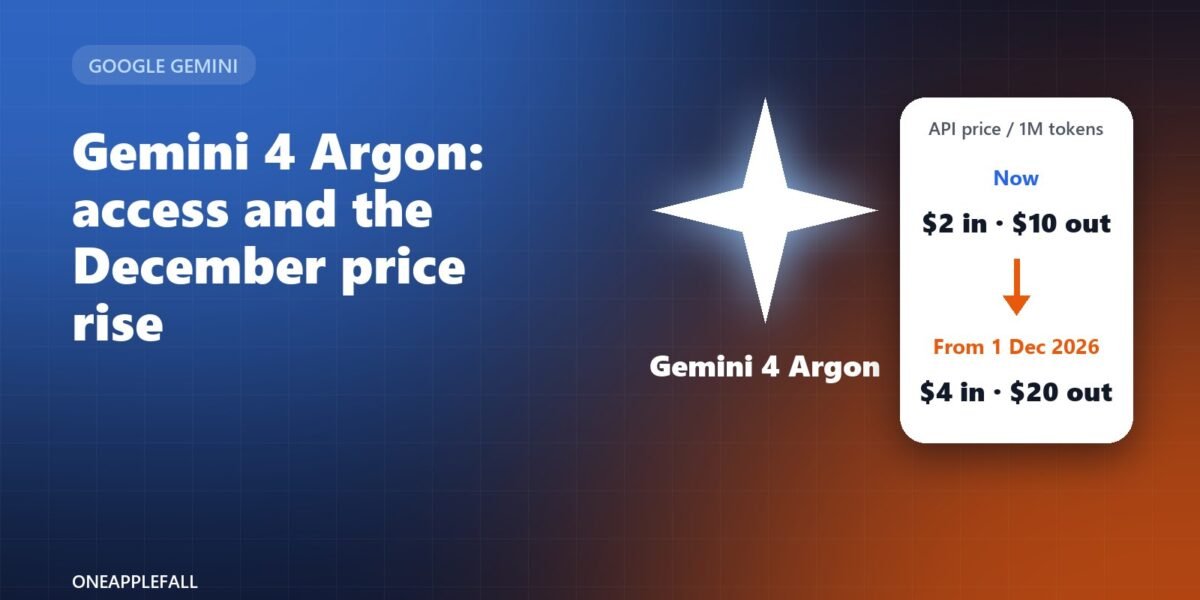 Gemini 4 Argon: Who Can Use It, What It Costs, and the December Price Rise