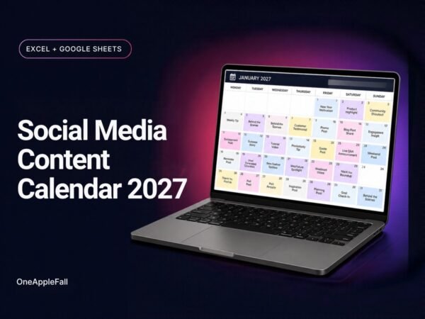 Social Media Content Calendar 2027: product preview