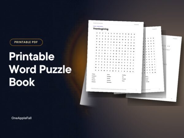 Printable Word Puzzle Book: product preview